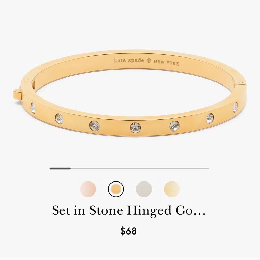 Kate Spade Bezel-Set Polished Bangle Bracelet